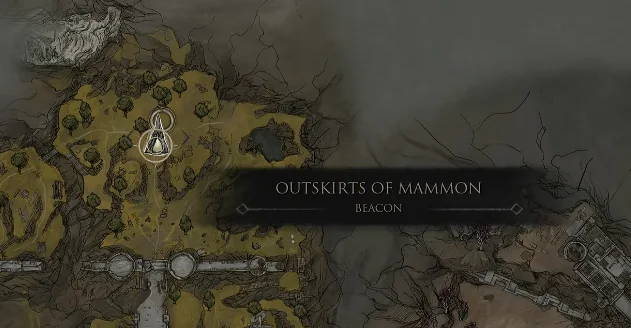 Outskirts of Mammon Beacon on the world map