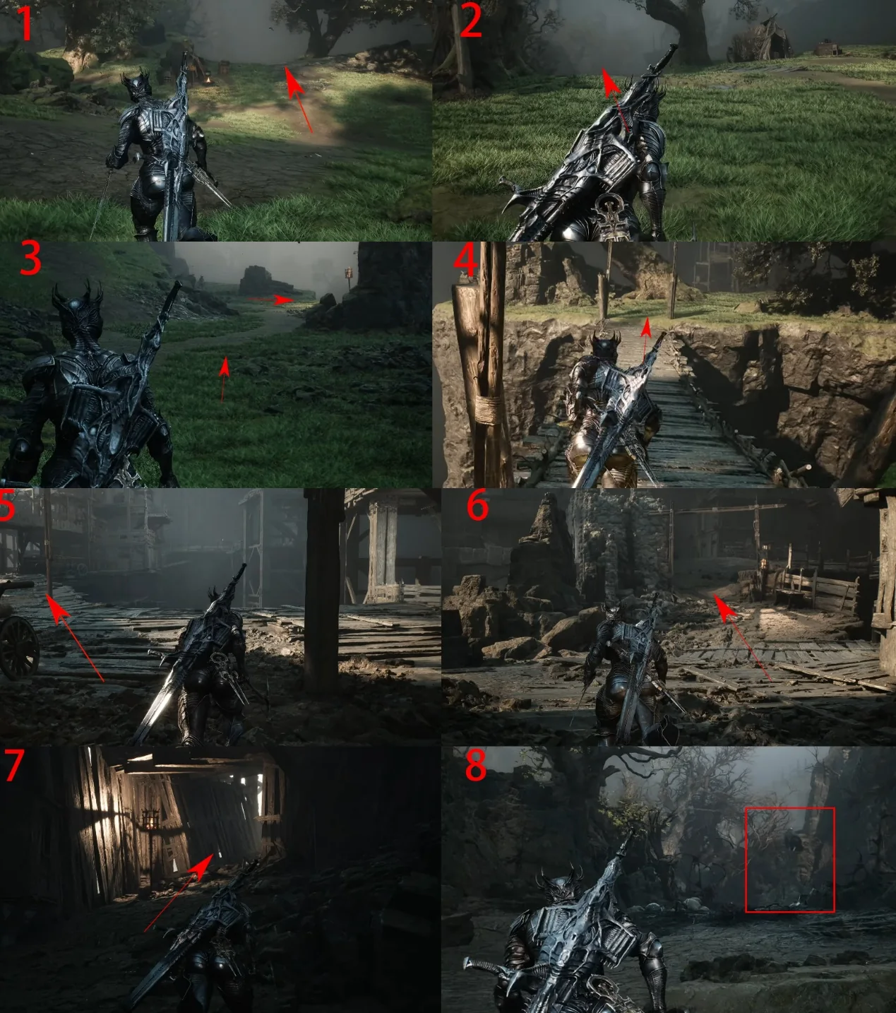 Annotated route to Map of Mammon 4