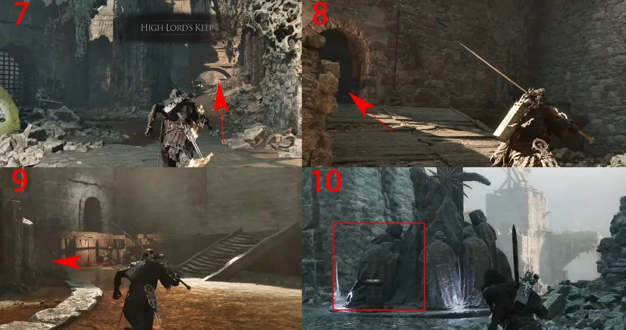 Annotated final route through High Lord's Keep
