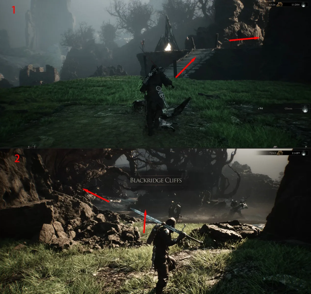 Annotated route across Blackridge Cliffs
