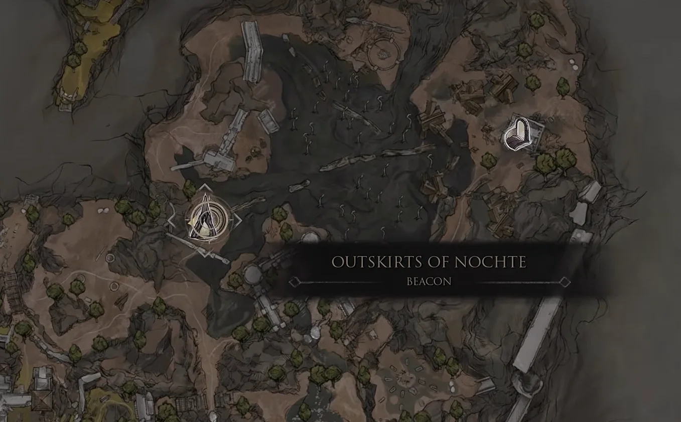 Outskirts of Nochte Beacon on the Fainweald map