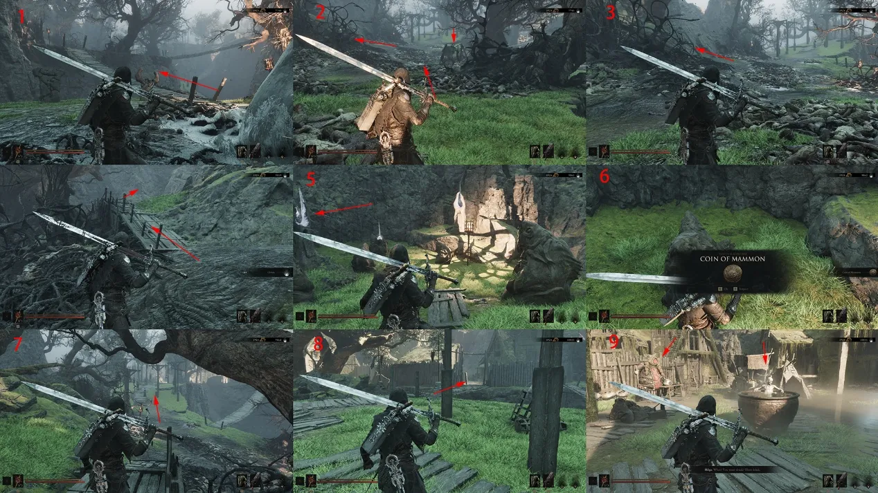 Annotated route to Great Illusionist Valanik