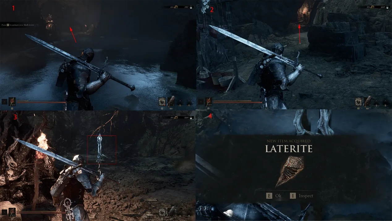 Annotated mountain path to the Bound Ritualist boss
