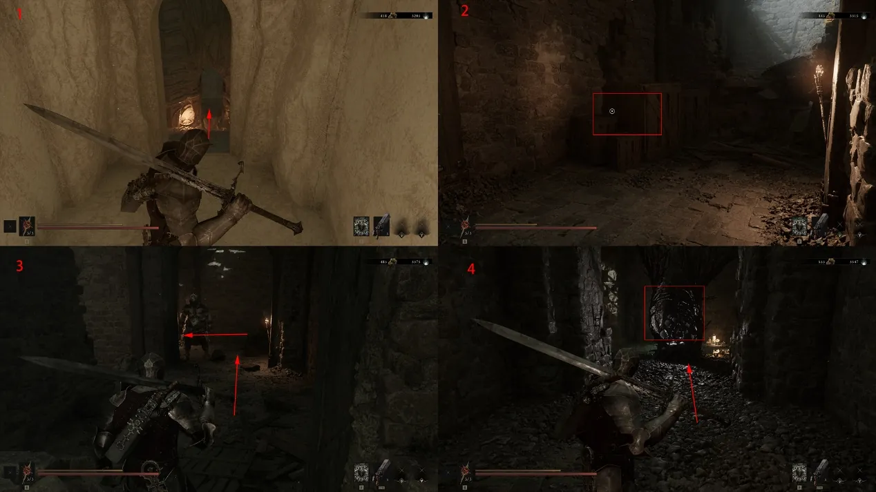 Annotated bridge and cave route to Faithful Grotto