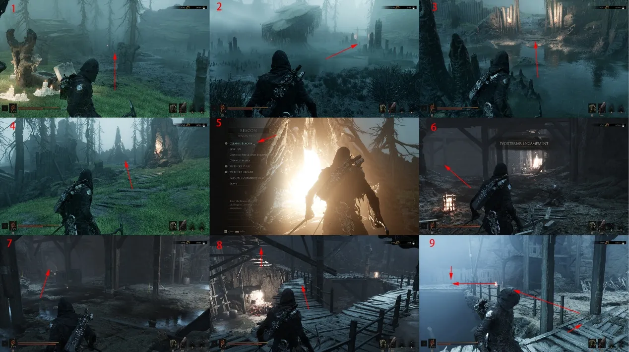 Annotated Fallen Village Beacon route