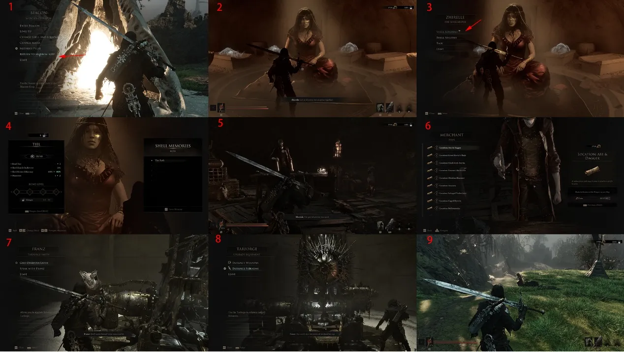 Annotated Ritual Ground exit and return route