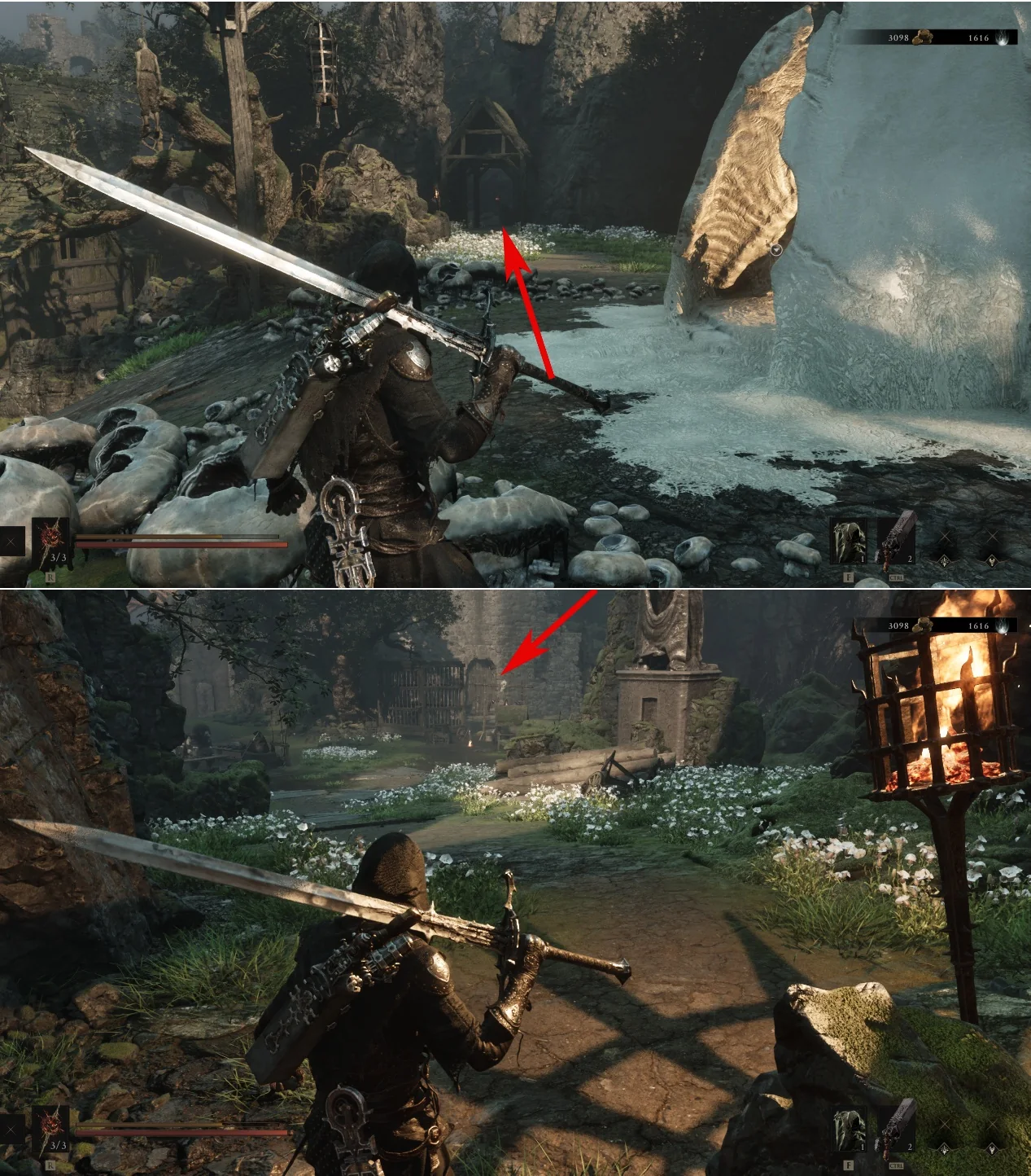 Annotated Axe & Dagger acquisition route 1